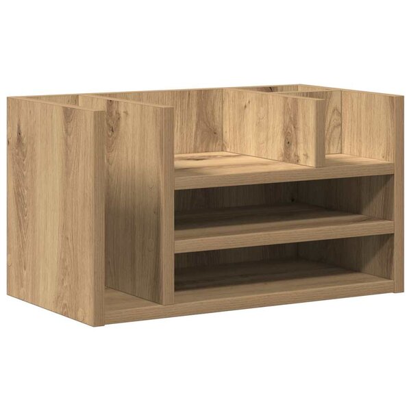 vidaXL Organiseur de bureau Chêne noir 44.5 x 24 x 25 cm