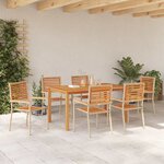 vidaXL Ensemble de salle à manger pour jardin 7 Pièces Beige Poly rotin
