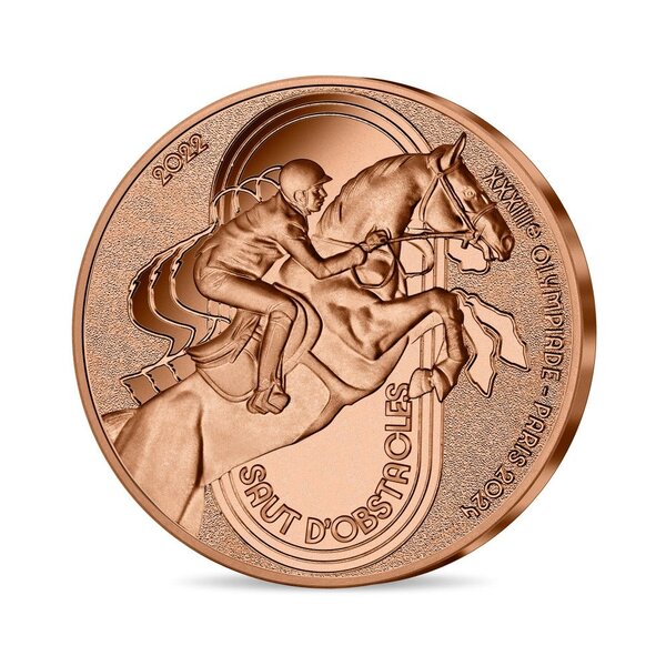 Jeux olympique de paris 2024 monnaie de 1/4€ - sports saut d'obstacles