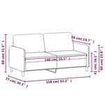 vidaXL Canapé à 2 places Gris foncé 140 cm Tissu
