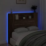 vidaXL Armoire tête de lit avec LED chêne marron 120x16 5x103 5 cm