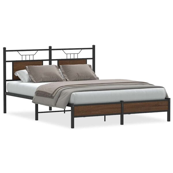 vidaXL Cadre de lit sans matelas chêne marron 150x200 cm