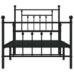 vidaXL Cadre de lit métal sans matelas avec pied de lit noir 80x200 cm