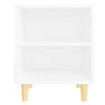 vidaXL Table de chevet avec pieds en bois massif Blanc 40x30x50 cm