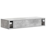 vidaXL Table d'appoint murale Gris béton 87 5 x 34 5 x 17 cm