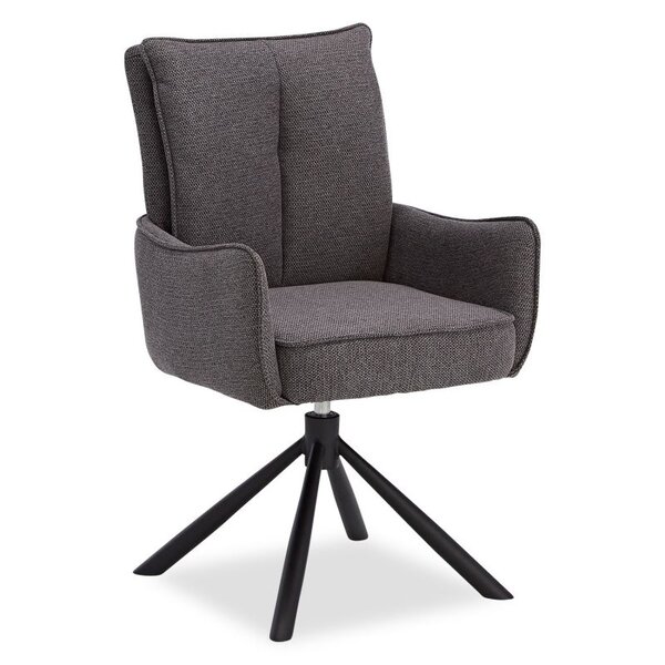 Chaise oeuf moderne tissu anthracite