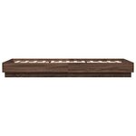 vidaXL Cadre de lit avec lumières LED chêne marron 100x200 cm