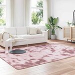 vidaXL Tapis Shaggy à poils longs NAVARRA rose poudré 200x290 cm