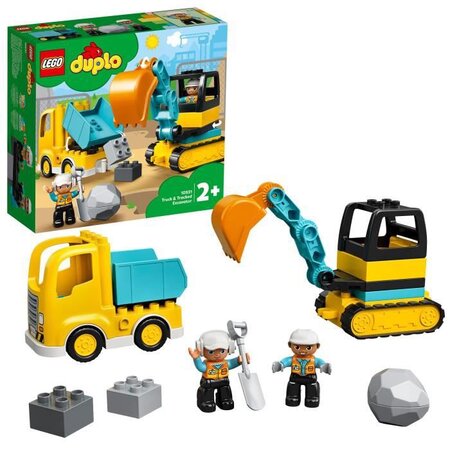 Lego 10931 duplo le camion et la pelleteuse  engin de chantier jouet pour les enfants de 2 ans et +