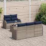 vidaXL Ensemble de canapé de jardin Gris 55 x 55 x 37 cm polyrotin