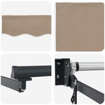 vidaXL Auvent rétractable Beige 3 5 x 2 m Polyester et métal