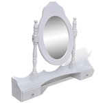 vidaXL Coiffeuse avec miroir et tabouret 7 tiroirs Blanc