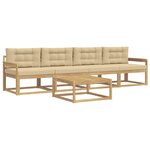 vidaXL Ensemble de canapés d'extérieur 4 pc Blanc et Beige
