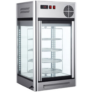 Vitrine réfrigérée 4 faces - 108 l inox - virtus - r600a - acier inoxydable 470x470x870mm