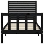 vidaXL Cadre de lit sans matelas noir bois de pin massif
