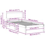 vidaXL Cadre de lit avec tête de lit blanc 75x190 cm Bois de pin massif