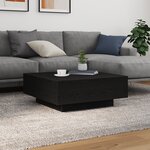 Table basse vidaXL avec lumières LED Chêne noir 80x80x31 cm