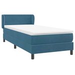 vidaXL Sommier à lattes de lit et matelas bleu foncé 80x220 cm velours
