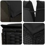 vidaXL Sofa de jardin avec accoudoirs et sofa d'angle 2 Pièce Noir
