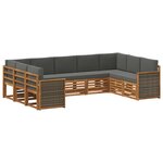 vidaXL Ensemble de canapés d'extérieur 7 pc Naturel et Anthracite