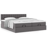 VidaXL Cadre de lit ottoman avec matelas gris 180x200 cm similicuir