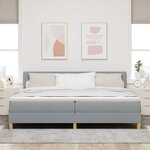 vidaXL Lit à ressorts avec matelas Gris clair 200 x 200 cm tissu