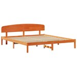 vidaXL Cadre de lit avec tête de lit Brun cire 180 x 200 cm Pin massif