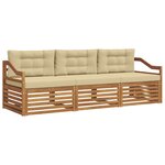 vidaXL Ensemble de canapés d'extérieur 3 pc Naturel et Beige