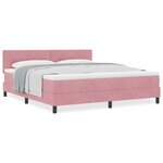 Lit Box Spring vidaXL avec Matelas Rose Super King Velours