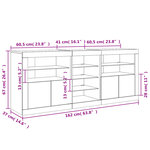 vidaXL Buffet avec lumières LED noir 162x37x67 cm