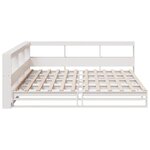 vidaXL Lit bibliothèque sans matelas blanc 200x200 cm bois pin massif