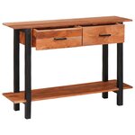 vidaXL Table console avec tiroir Marron et Noir 110 x 30 x 75 cm
