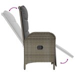 vidaXL Ensemble à manger jardin et coussins 7 Pièces gris rotin