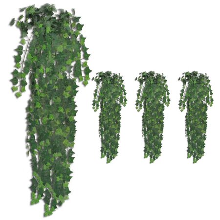vidaXL Buissons artificiels de lierre 4 Pièces Vert 90 cm