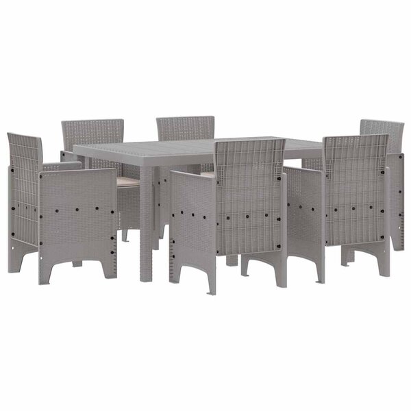 vidaXL Ensemble de salle à manger pour jardin 7 Pièces Gris clair