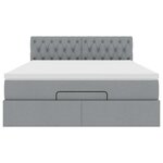 VidaXL Cadre de lit ottoman et matelas gris clair 140x200 cm tissu