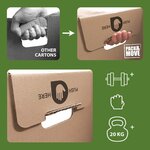 Pack and Move - Lot 50 Cartons Déménagement Premium - 60 X 30 X 30 - Extrême Résistance 30KG - Réutilisable - Poignées Renforcées - 3 Adhésifs Offerts