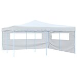 vidaXL Belvédère pliable avec 2 parois 5x5 m Blanc
