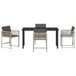 vidaXL Ensemble de salle à manger pour jardin 5 Pièces Gris clair