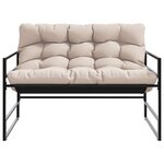 vidaXL Banc de jardin avec coussin taupe 113 cm acier