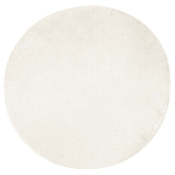 vidaXL Tapis en fausse Tafalla Blanc Ø 80 cm Polyester