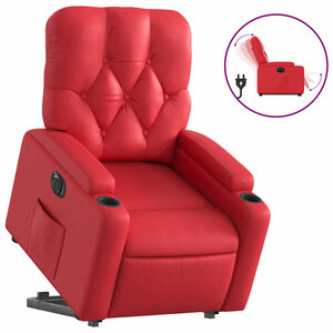 vidaXL Fauteuil inclinable électrique rouge similicuir
