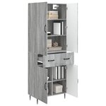 vidaXL Ensemble de Meubles 2 Pièces Sonoma gris 66 x 34 5 x 89 5 cm