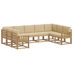 vidaXL Ensemble de canapés d'extérieur 9 pc Blanc et Beige