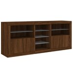 vidaXL Buffet avec lumières LED chêne marron 181 5x37x67 cm