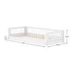 Flexa WHITE Lit Montessori bas 90 x 200 cm Blanc
