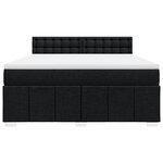 vidaXL Sommier à lattes de lit avec matelas Noir 180x200 cm Tissu
