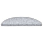 vidaXL Tapis d'escalier 20 pièces 56 x 17 x 3 cm Gris clair Demi-rond