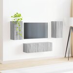 vidaXL Ensemble de meuble TV mural 4 Pièces Gris Sonoma Bois d'ingénierie
