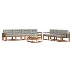 vidaXL Ensemble de canapés d'extérieur 8 Pièces Gris Naturel et Clair